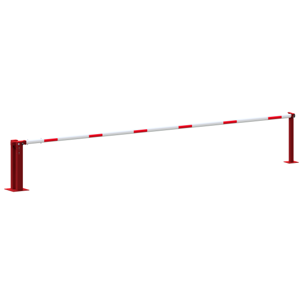 Manual barrier | with pneumatic spring | and fixed pole support | clear width: 6000 mm | with double profile cylinder lock on the main support